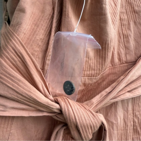 Free People Terracotta/ Smoky Maxi Dress with Exposed Midriff, Waist Bow - Picture 6 of 14